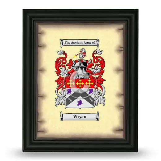 Wryan Coat of Arms Framed - Black