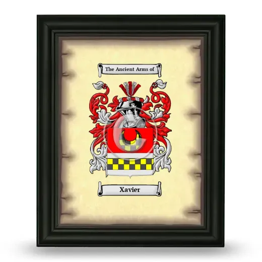 Xavier Coat of Arms Framed - Black
