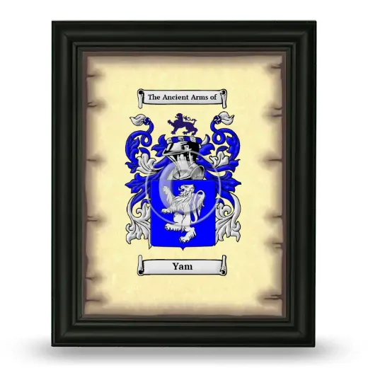 Yam Coat of Arms Framed - Black