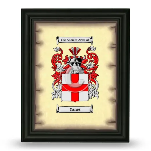 Yanes Coat of Arms Framed - Black
