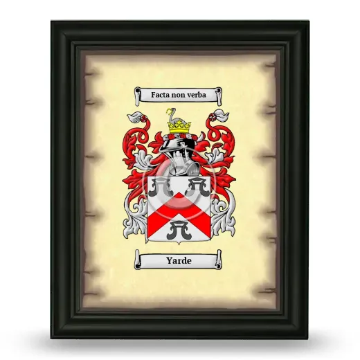 Yarde Coat of Arms Framed - Black