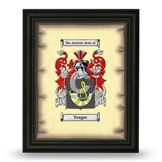 Yeager Coat of Arms Framed - Black