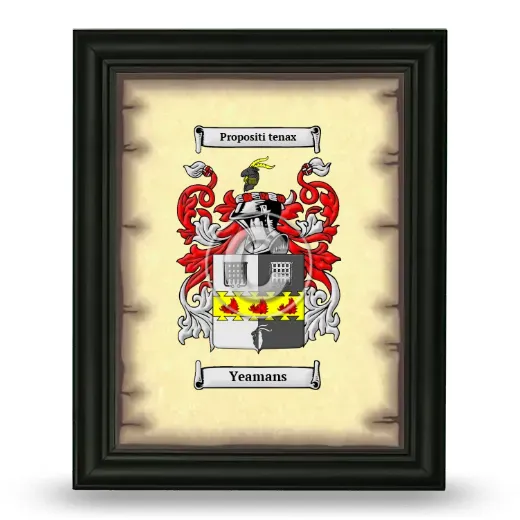 Yeamans Coat of Arms Framed - Black