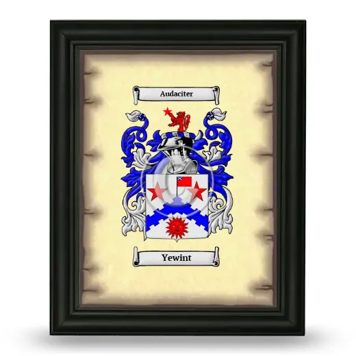 Yewint Coat of Arms Framed - Black