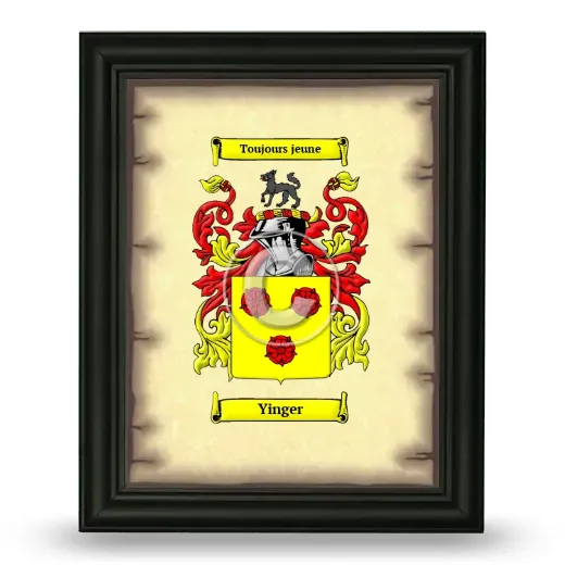 Yinger Coat of Arms Framed - Black