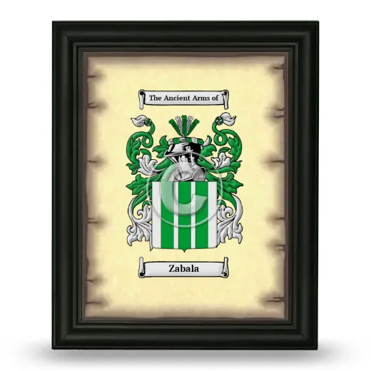 Zabala Coat of Arms Framed - Black