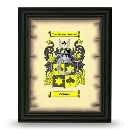 Zehner Coat of Arms Framed - Black