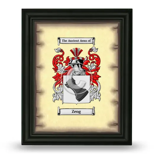 Zeng Coat of Arms Framed - Black