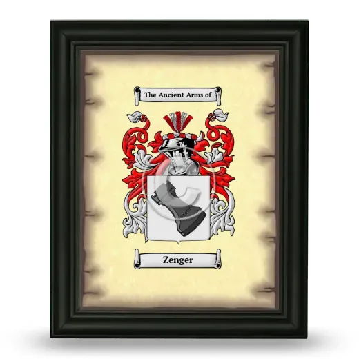 Zenger Coat of Arms Framed - Black