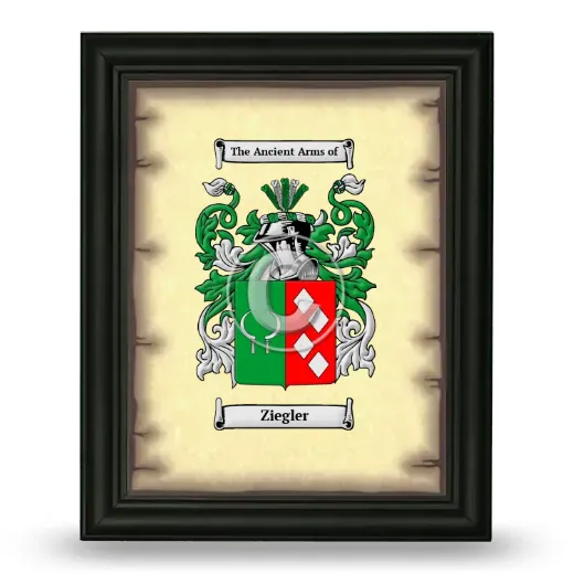 Ziegler Coat of Arms Framed - Black