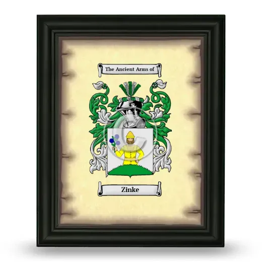 Zinke Coat of Arms Framed - Black
