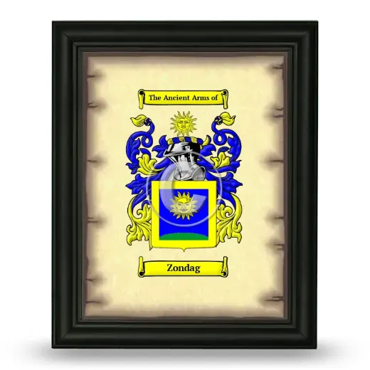 Zondag Coat of Arms Framed - Black