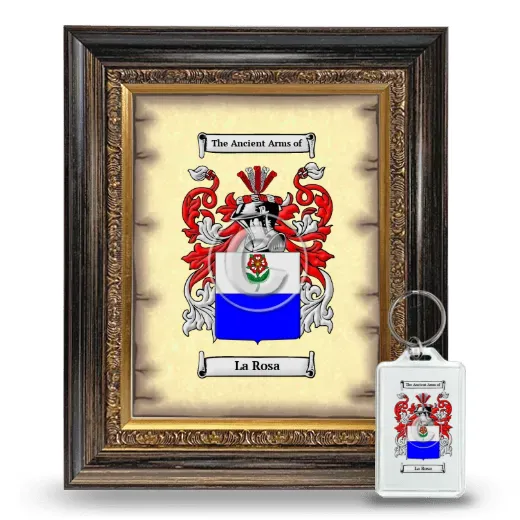La Rosa Framed Coat of Arms and Keychain - Heirloom