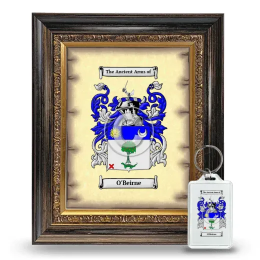 O'Beirne Framed Coat of Arms and Keychain - Heirloom