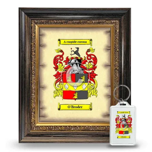 O'Broder Framed Coat of Arms and Keychain - Heirloom