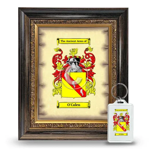 O'Calen Framed Coat of Arms and Keychain - Heirloom