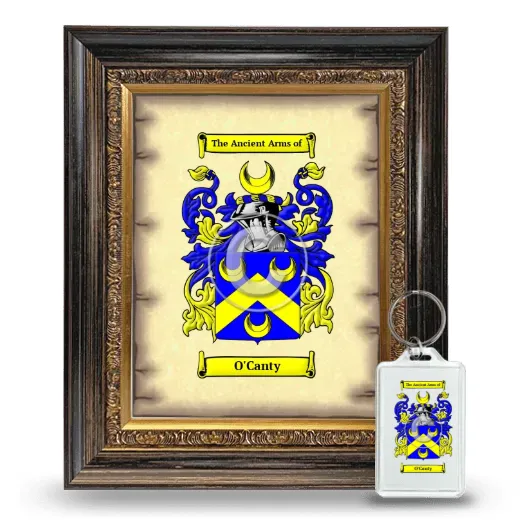 O'Canty Framed Coat of Arms and Keychain - Heirloom