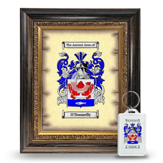 O'Donnelly Framed Coat of Arms and Keychain - Heirloom
