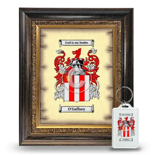 O'Gaffney Framed Coat of Arms and Keychain - Heirloom
