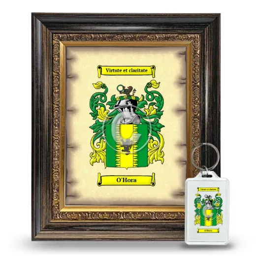 O'Hora Framed Coat of Arms and Keychain - Heirloom