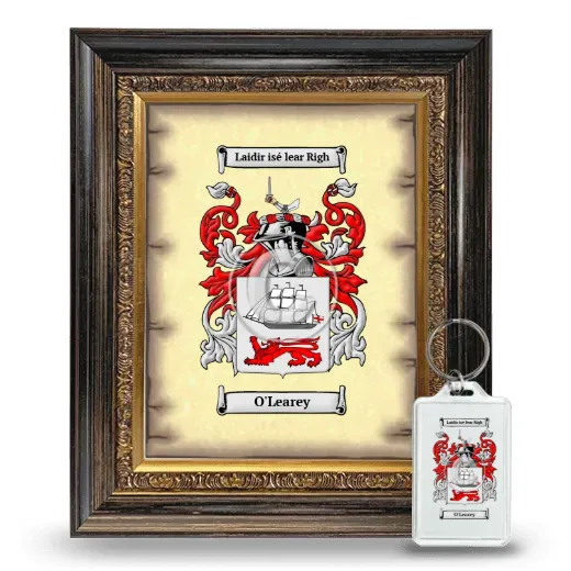 O'Learey Framed Coat of Arms and Keychain - Heirloom