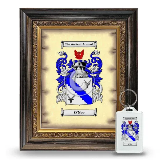 O'Nee Framed Coat of Arms and Keychain - Heirloom