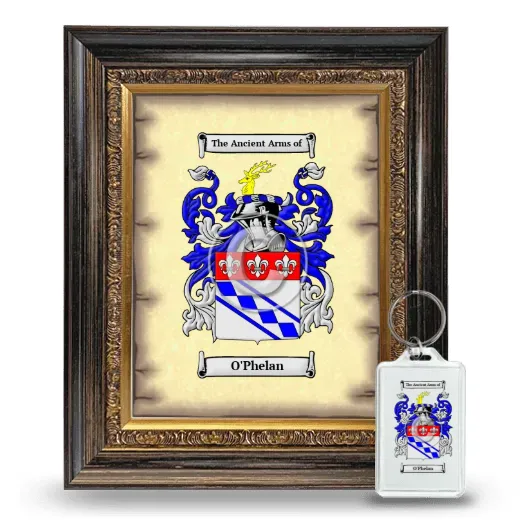 O'Phelan Framed Coat of Arms and Keychain - Heirloom