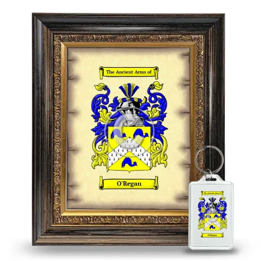O'Regan Framed Coat of Arms and Keychain - Heirloom