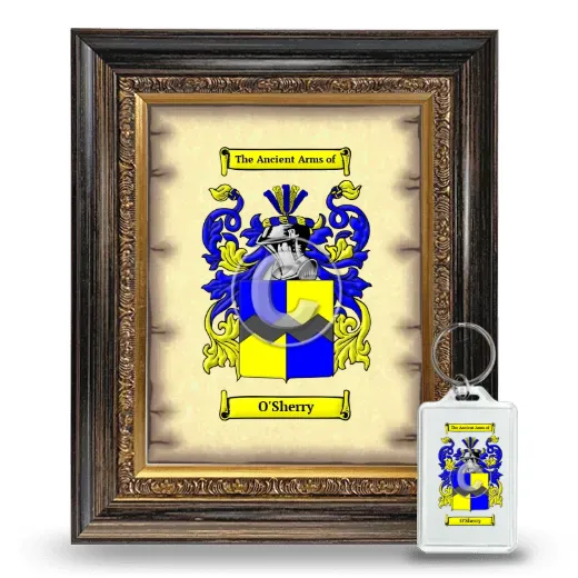 O'Sherry Framed Coat of Arms and Keychain - Heirloom