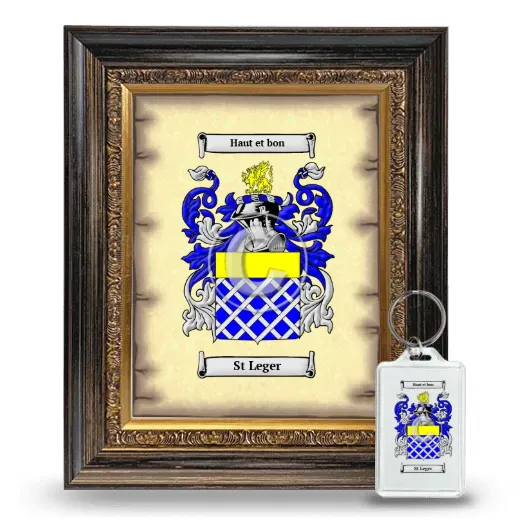 St Leger Framed Coat of Arms and Keychain - Heirloom
