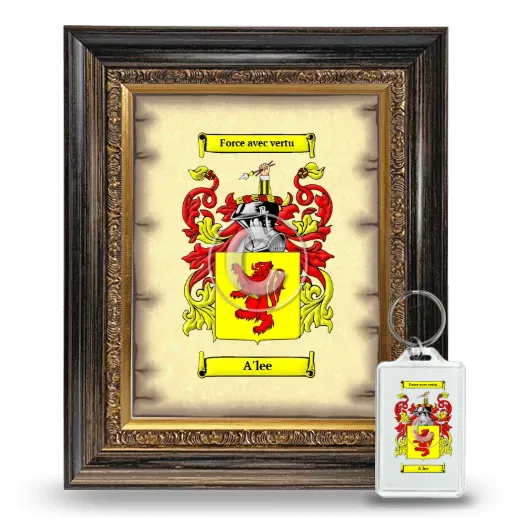 A'lee Framed Coat of Arms and Keychain - Heirloom