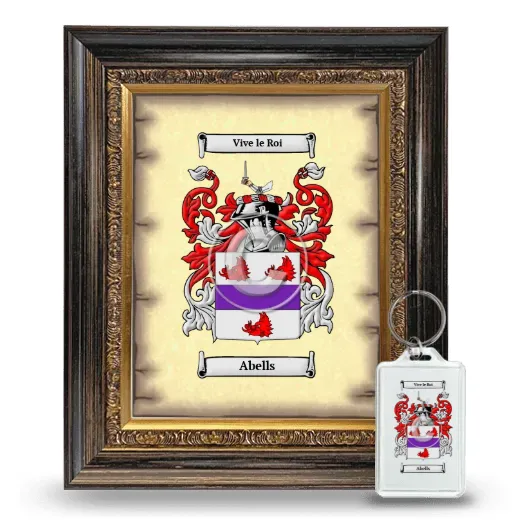 Abells Framed Coat of Arms and Keychain - Heirloom