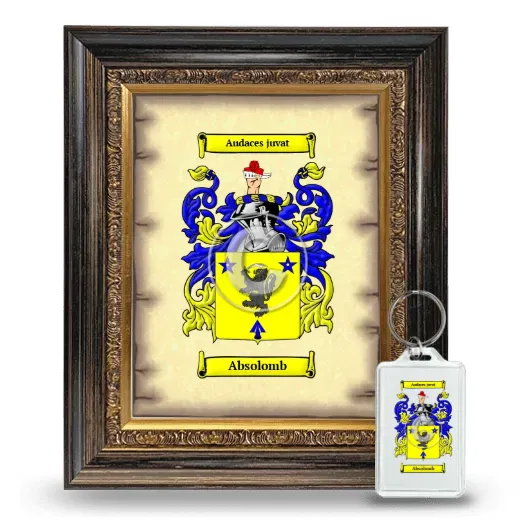 Absolomb Framed Coat of Arms and Keychain - Heirloom