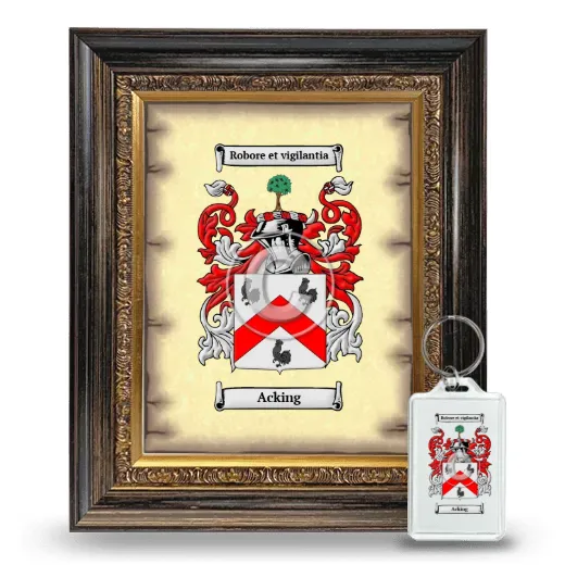 Acking Framed Coat of Arms and Keychain - Heirloom