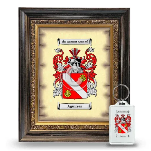 Aguirres Framed Coat of Arms and Keychain - Heirloom