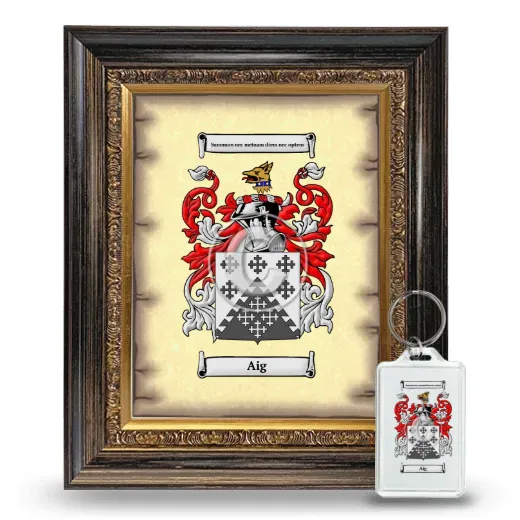Aig Framed Coat of Arms and Keychain - Heirloom