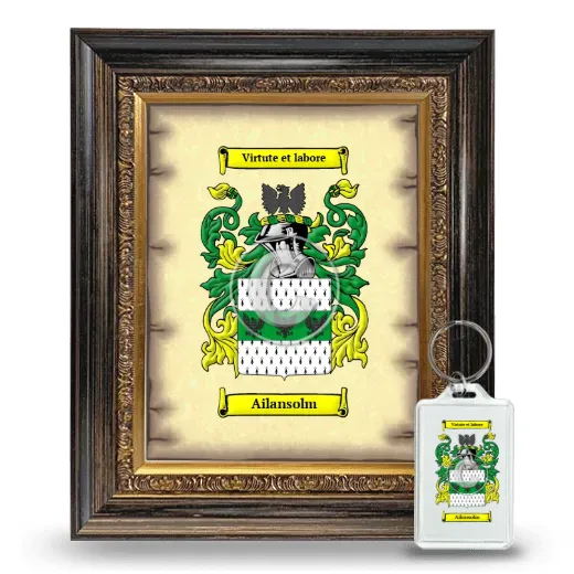 Ailansolm Framed Coat of Arms and Keychain - Heirloom