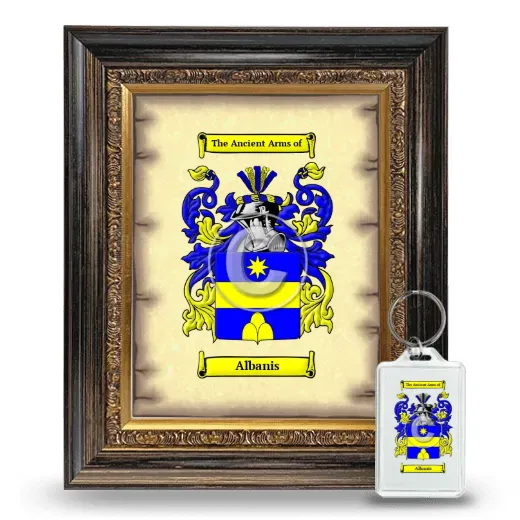 Albanis Framed Coat of Arms and Keychain - Heirloom