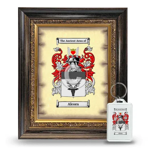 Alcorn Framed Coat of Arms and Keychain - Heirloom