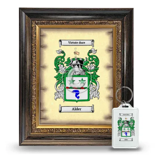 Alder Framed Coat of Arms and Keychain - Heirloom