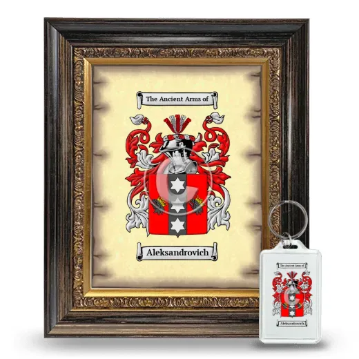 Aleksandrovich Framed Coat of Arms and Keychain - Heirloom