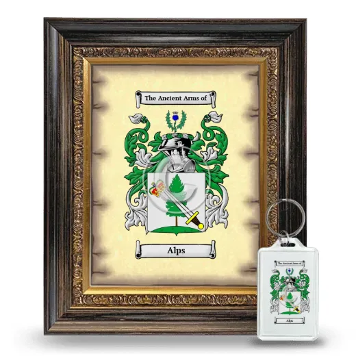 Alps Framed Coat of Arms and Keychain - Heirloom