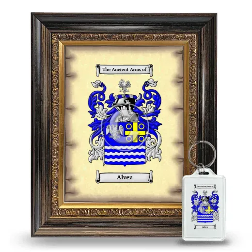 Alvez Framed Coat of Arms and Keychain - Heirloom