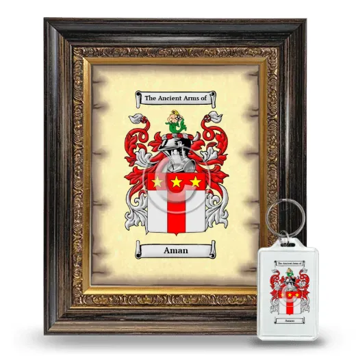 Aman Framed Coat of Arms and Keychain - Heirloom