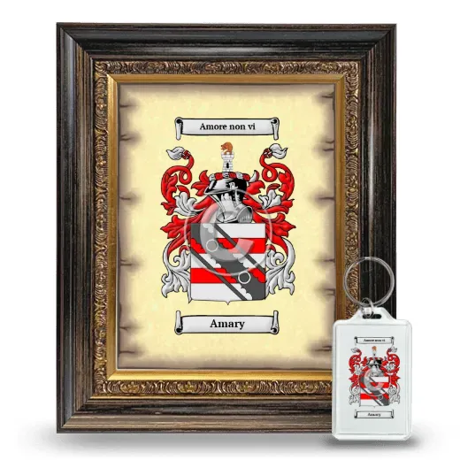 Amary Framed Coat of Arms and Keychain - Heirloom