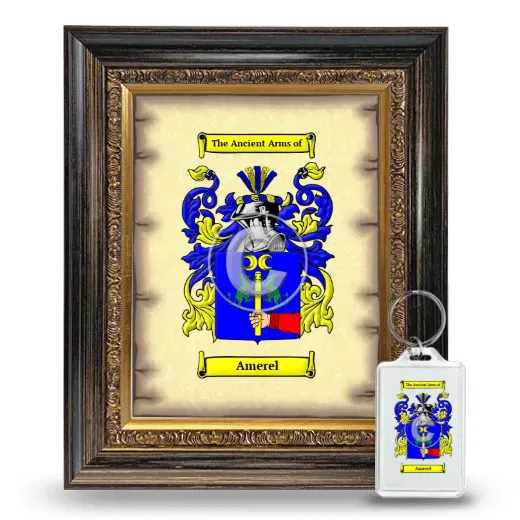Amerel Framed Coat of Arms and Keychain - Heirloom
