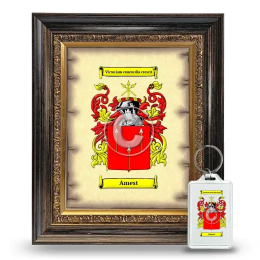 Amest Framed Coat of Arms and Keychain - Heirloom