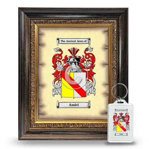 Amici Framed Coat of Arms and Keychain - Heirloom