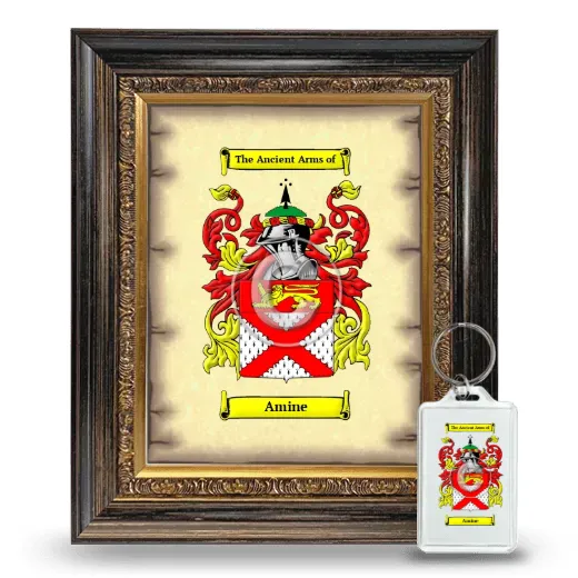Amine Framed Coat of Arms and Keychain - Heirloom