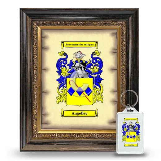 Angelley Framed Coat of Arms and Keychain - Heirloom